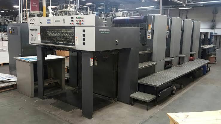 Printing press in operation